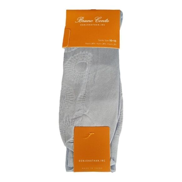 BRUNO CONTE MEN'S LIGHT BLUE SILKY DRESS SOCK FASHION COLORS . BCS2004. - Picture 2 of 4